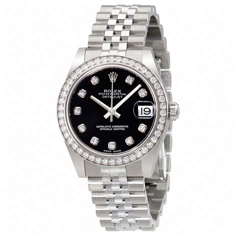 rolex lady datejust black dial